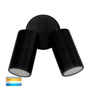 L2-763 Black Double Adjustable 12v/240v Wall Pillar Light