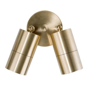 L2U-4760 12v/240v Brass Double Adjustable Wall Pillar Light