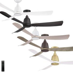 Kute 1320mm (52") DC Polymer 3 Blade Ceiling Fan with Remote and optional LED Light