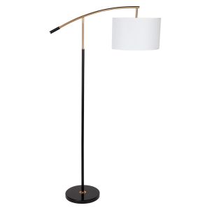 L2-4101 Black and Brass Floor Lamp
