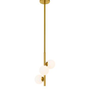 L2-11452 3-Light Rod Pendant Light - Antique Gold