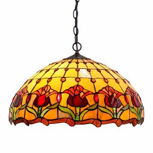 L2-11957 Stained Glass Dome Pendant Light
