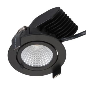 13w Scoop Adjustable Tri-Colour LED Downlight - Black (60 Beam - 950lm)