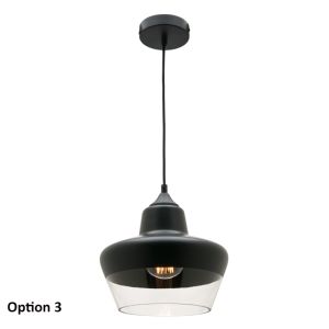 L2-11144 Black and Clear Glass Pendant Light