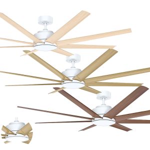 Titanic DC 1520mm (60") White with Wood Coloured ABS Blades Ceiling Fan with Remote and optional LED Light