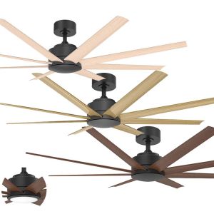 Titanic DC 1820mm (72") Black with Wood Coloured ABS Blades Ceiling Fan with Remote and optional LED Light