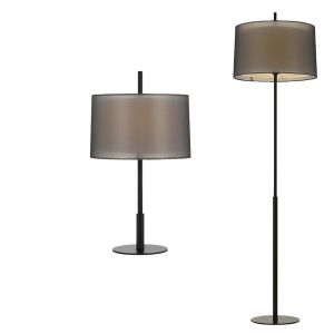 L2-5861 Black Table and Floor Lamp Range