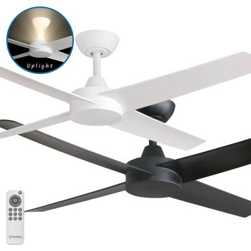 Ambience 1220mm (48") DC Polymer 4 Blade Ceiling Fan with Remote and Uplight