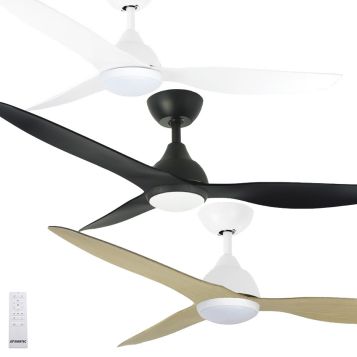 Avoca 1320mm (52") Smart Wi-Fi DC ABS 3 Blade Ceiling Fan with LED Light and Remote