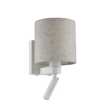 L2-6394 White Wall Light with Additional LED Reading Light