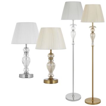 L2-51521 Glass and Metal Table and Floor Lamp Range
