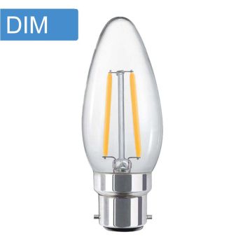 4w C35 Candle Dimmable LED Filament Lamp - B22 Base