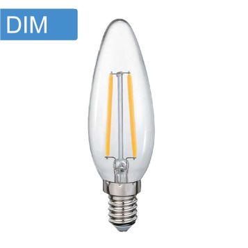 4w C35 Candle Dimmable LED Filament Lamp - E14 Base