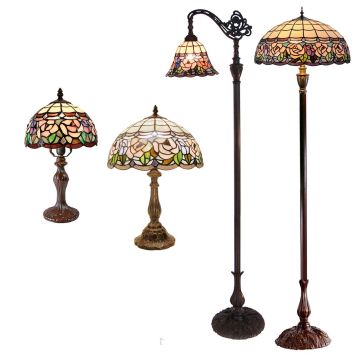 L2-51109 Stained Glass Table and Floor Lamp Range