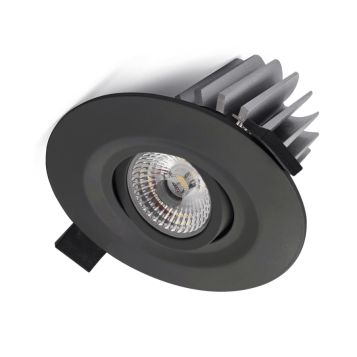 9w Black Adjustable LED Downlight - IP65 (60D Beam - 1120lm)