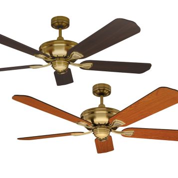 Healey 1300 Tropically Rated Ceiling Fan - Antique Brass