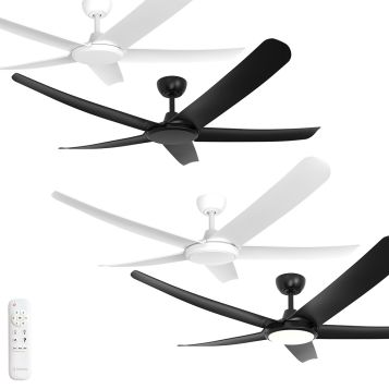 FlatJet 1320mm (52") DC Polymer 5 Blade Ceiling Fan with Remote and optional LED Light
