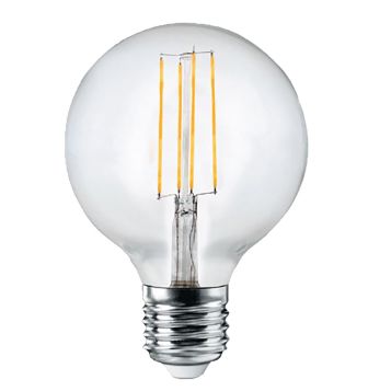 8w G125 Spherical Dimmable LED Filament Lamp - E27 Base
