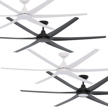 Glide 2030mm (80") ABS 6 Blade DC Ceiling Fan with Remote and optional LED Light