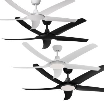 Hover 1420mm (56") DC ABS 5 Blade Ceiling Fan with Remote and optional LED Light