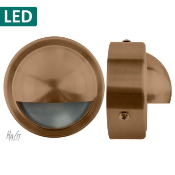 L2U-4644 12v/240v Copper LED Surface Mounted Eyelid Steplight
