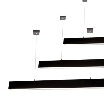 L2-1799 High Output Black LED Linear Pendant Light - 80mm x 92mm (2m to 3m)
