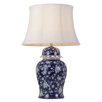 L2-5680 Floral Patterned Ceramic Base Table Lamp