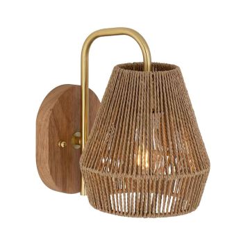 L2-6473 Wood and Rope Wall Bracket Light