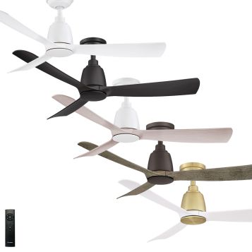 Kute 1120mm (44") DC Polymer 3 Blade Ceiling Fan with Remote and optional LED Light