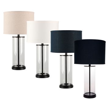 L2-51042 Black and Glass Table Lamp