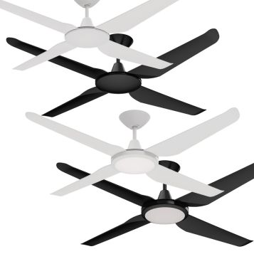 Motion 1320mm (52") DC ABS 4 Blade Ceiling Fan with Remote and optional LED Light