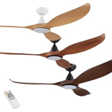 Noosa 1520mm (60") DC Timber Finish ABS Blades Ceiling Fan with LED Light & Remote