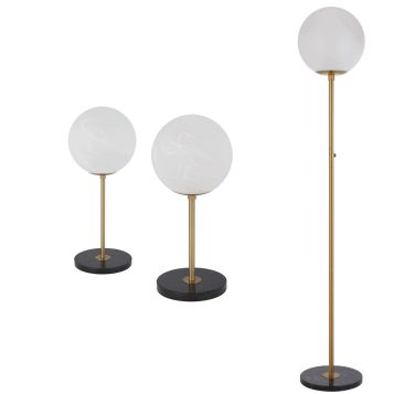 L2-5888 Alabaster Glass Table and Floor Lamp Range