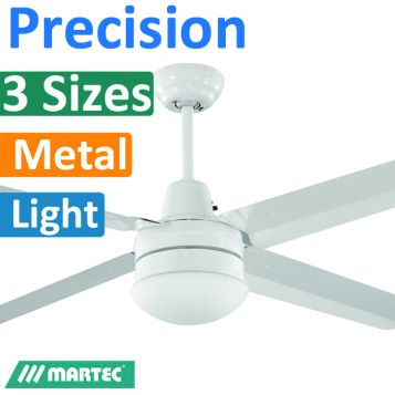 Precision White Silicon Steel Ceiling Fan with Light