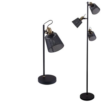 L2-51560 Black Metal Desk and Floor Lamp Range