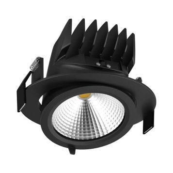 25w Scoop Adjustable Tri-Colour LED Downlight - Black (60 Beam - 1950lm) 