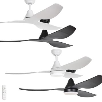 Simplicity 1320mm (52") DC Polymer 3 Blade Ceiling Fan with Remote and optional LED Light