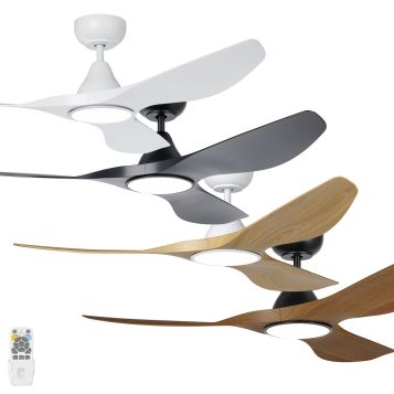 Surf 1220mm (48") DC ABS 3 Blade Ceiling Fan with LED Light & Remote