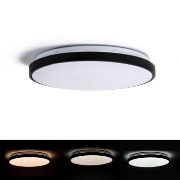 L2U-9182 Black Rim Tri-Colour LED Ceiling Light 