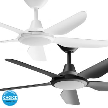 Storm 1220mm (48") DC ABS 5 Blade Ceiling Fan With LED Light & Remote