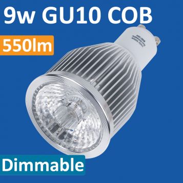 9w COB GU10 LED Lamp - Dimmable