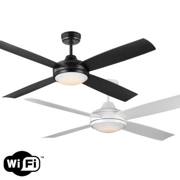 Anova 1320mm (52") Smart DC ABS 4 Blade Ceiling Fan with LED Light & Remote