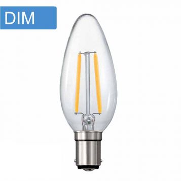 4w C35 Candle Dimmable LED Filament Lamp - B15 Base