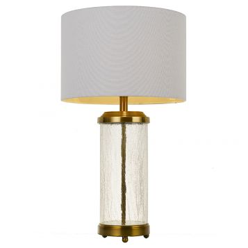 L2-5578 Antique Brass with Glass Base Table Lamp