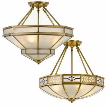 L2-11311 Antique Brass Ceiling Light Range