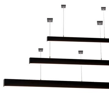 L2-1797 High Output Black LED Linear Pendant Light - 60mm x 70mm (1.8m to 3m)