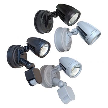  L2U-4296 10w LED Single Adjustable Exterior Spotlight Range with Optional Sensor