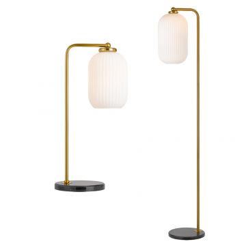 L2-5765 Antique Gold Table and Floor Lamp Range