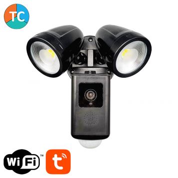 L2U-41162 Smart Wi-Fi 26w Twin Head LED Spotlight with Camera & Sensor