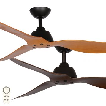 Malibu 1320mm (52") DC Timber Look ABS 3 Blade Ceiling Fan with Remote